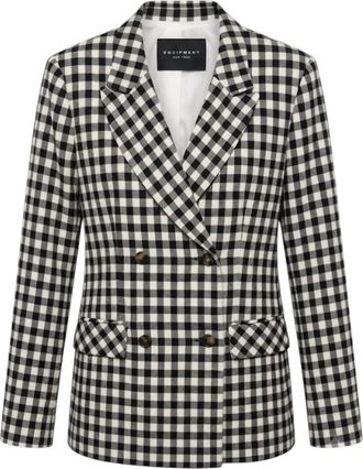 Tara Jarmon Womens Double-Breasted Blazer In Black & White