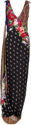 Moschino Patchwork Maxi Dress With Deep V-Neckline