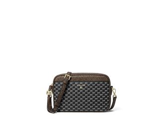 Michael Kors Jet Set Charm Large East/West Camera Crossbody Womens Handbags Brown/Black, Polyurethane