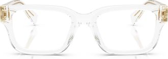 Miu Miu 0mu 02yv Transparent Acetate Square Frame Eyeglasses
