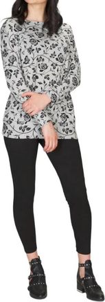 Papillon Rose Print Oversized Sweatshirt In Black