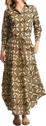 Guadalupe Design Charlotte Long Skirt In Green