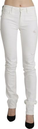 Just Cavalli White Cotton Slim Fit Mid Waist Skinny Trouser Womens Jeans (Pre-Owned)