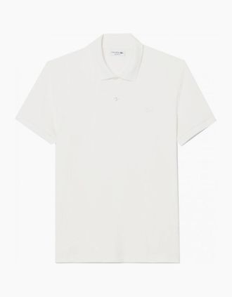 Lacoste Mens Lacoste Mens White Ribbed Knit Polo Shirt - Size: 38