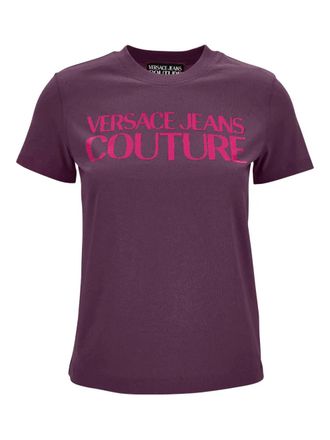 Versace Jeans Couture logo-print T-shirt - women - Fabric - S - Purple