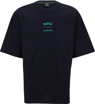 HUGO BOSS Mens Crew Neck Short Sleeve Regular Fit T-Shirt in Dark Blue - Size Large