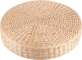OEM Coj&iacute;n De Meditaci&oacute;n Japon&eacute;s De Paja Tejida - &Oslash; 30 Cm, Esterilla Zen Para Jard&iacute;n, Yoga Y Decoraci&oacute;n Interior/exterior, Coj&iacute;n Redondo Tipo Tatami De Rat
