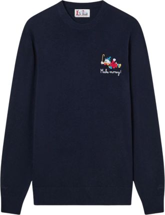 MC2 Saint Barth Navy Blue Wool Cashmere Blend Crewneck Light Sweater