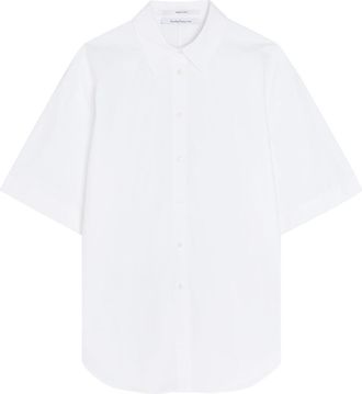 Another Tomorrow Oversized Short-sleeve Cotton-poplin Shirt - White - S (UK8-10 / S)