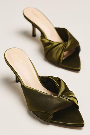 Maeve Ilora Satin Twist Mule Heels