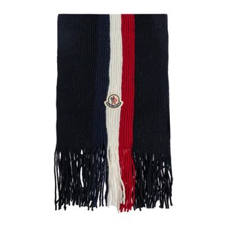 Moncler Winter Scarves, male, Blue, Size: ONE SIZE Tricolor Wool Scarf
