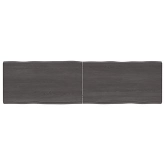 Berkfield Home Table Top Dark Grey 180x50x(2-6) cm Treated Solid Wood Live Edge in Brown