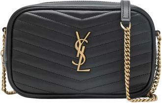 Saint Laurent Tassen, Dames, Zwart, ONE Size, Leer, Mini Lou Camera Bag