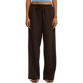 Cotton On Womens Haven Wide Leg Pant in Dark Oak at Nordstrom, Size 2