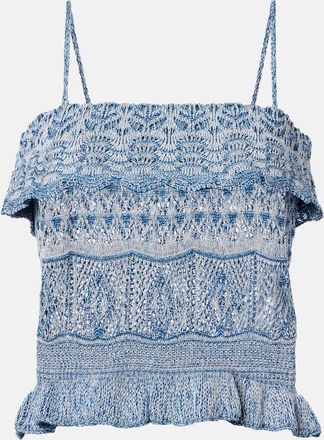 Etro Knitted cotton crop top