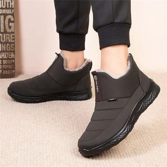 Generic Flat bottomed Velvet Winter Mens High top And Water Boots Warm Shoes Mens boots (Coffee, 6.5)