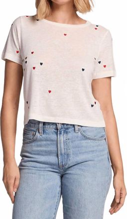 Chaser Baby Heart Toss Tee In White