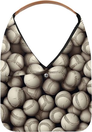 Generic Baseball Ball Background Reusable Lightweight Grocery Bags - Foldable Into Compact Pouch, Washable & Sturdy, Multipurpose for Shopping and Travel