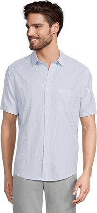 UNTUCKit Performance Short Sleeve Forbes Seersucker Shirt Mens Clothing Light Blue : 2XL Regular Fit, Cotton/Nylon/Polyester