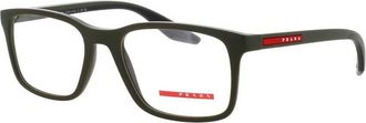 Prada Mens Green Rectangular Eyeglass Frames PS08RV15X1O152