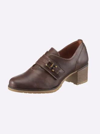 Heine Hochfrontpumps HEINE, Damen, Gr. 37, braun, Synthetik, Schuhe Hochfrontpumps