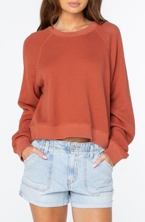 Roxy Golden Hour Cotton Sweatshirt in Chutney at Nordstrom, Size X-Large