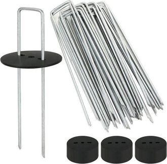 OEM Tuserxln 60 Estacas De Jard&iacute;n Con Arandelas, Grapas Para Tela Antihierbas Con 60 Arandelas, Estacas De Fijaci&oacute;n Para Lonas - 150 Mm &times; 3 Mm