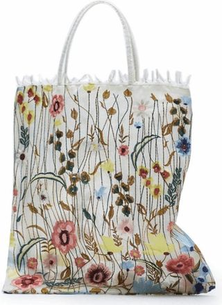 Generic Ethnic Style Lace Tote Bag, Vintage Lace Embroidery Cloth Bag, Lightweight Large Capacity Shoulder Handbag for Women Shopping(A - Normal size)