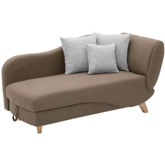 Vente-Unique Vente-unique - Chaise longue letto con contenitore in Tessuto Marrone - Angolo a sinistra - penelope