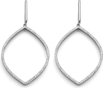Monica Vinader Sterling Silver Naida Marquise Cocktail Earrings Diamond