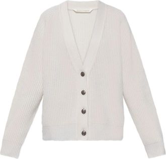 Palm Angels Pink Ribbed Knit Viscose Blend Cardigan