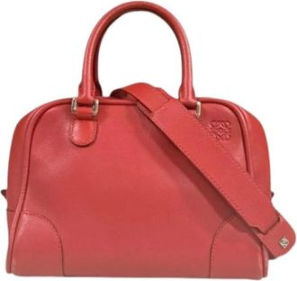 Loewe Pre-owned Handbags, female, Red, Size: ONE SIZE Pre-owned Leather Handbag