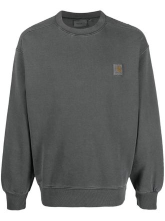 Carhartt Work in Progress plain logo-patch cotton sweatshirt - Green