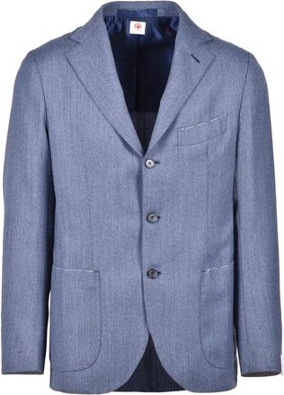 LUIGI BORRELLI NAPOLI Virgin Wool Jacket - Blue