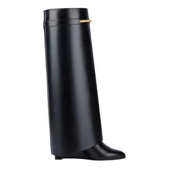 Givenchy Shark Boots in Leather - female - Givenchy - High Boots - Black - 5 1/2 UK - Shoes