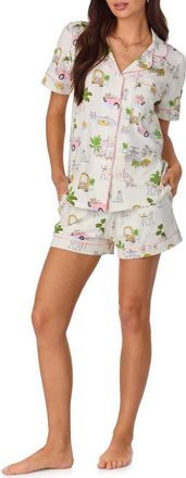 Bedhead Pajamas Print Stretch Organic Cotton Jersey Short Pajamas in Poolside Poodles at Nordstrom, Size Large