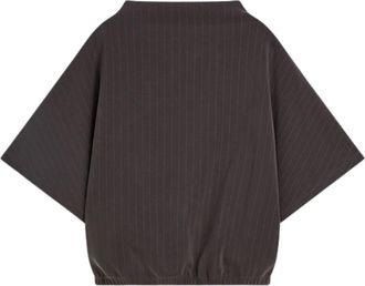 Summum Mouwloze Top Pinstripe Scuba - Dames - Tops - Bruin - Maat: L Leer