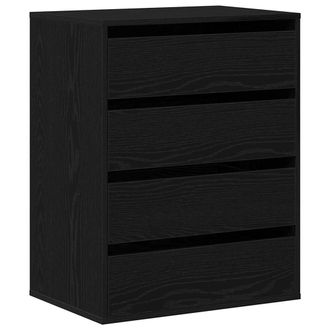 Berkfield Home Chest of Drawers Black Oak 60x41x76 cm Engineered Wood | Size: 60 x 41 x 76 cm