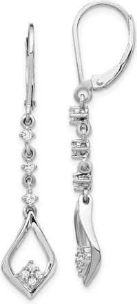 Diamond2Deal 14k White Gold 1/5 Ct Lab Grown Diamond Dangle Earrings Leverback