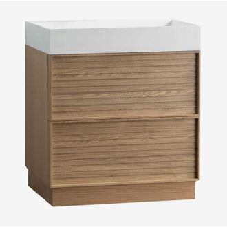 Sklum Sklum - Set mobili da bagno in legno Jolene con lavabo integrato