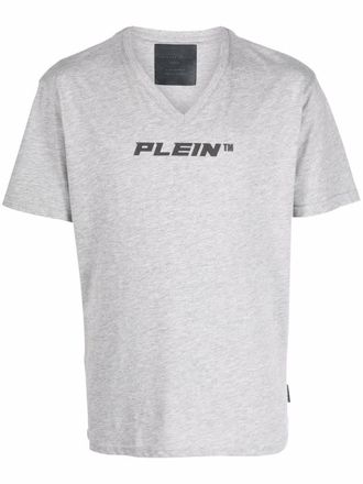 Philipp Plein T-shirt con scollo a V - Grigio