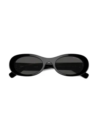 Miu Miu Eyewear SMU06Z1AB5S0 Oval Sunglasses - Black