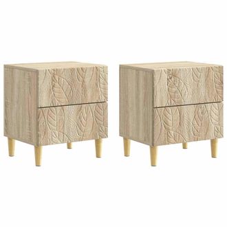 vidaXL Mesita De Noche 2 Pcs Roble Sonoma 43 X 34,5 X 48 Cm Vidaxl