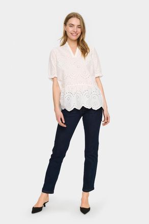 Saint Tropez Blouse met korte mouwen Regular fit Ice white