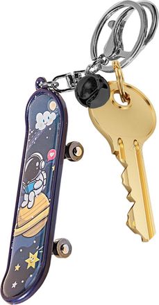 Generic Skateboard Keychain,Astronaut Planet Skateboard Charm Key Chain | Car Keychain Fashion Key Ring Keychain Skateboard, for Skate Lover