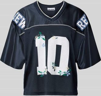 Review T-Shirt mit V-Ausschnitt in Dunkelblau, Gr&ouml;&szlig;e XL