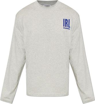 Jil Sander T-shirt met lange mouwen - Heren - Longsleeves - Grijs - L - Katoen - Tops