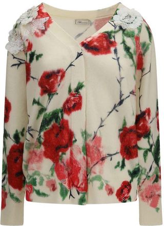 Blumarine Beige Wool Oves Aries Womens Cardigan