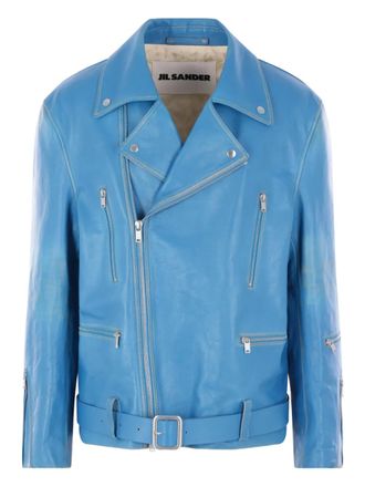Jil Sander Giacca con cintura - Blu