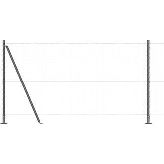 vidaXL Poste De Cerca 26 Pcs Plateado 3.2 X 3.2 X 140 Cm Acero Vidaxl